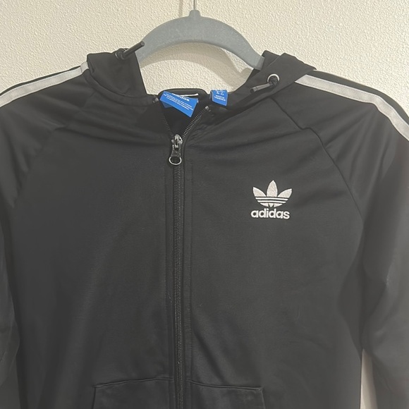 Adidas Black Hoodie with White‎ Stripes - Picture 2 of 10